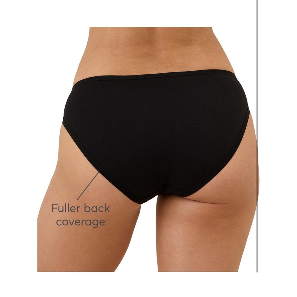 NWT Pact Sz L Organic Cotton Bikini Classic Fit Panties W/ High Cut Leg 2 Pack - Picture 2 of 7